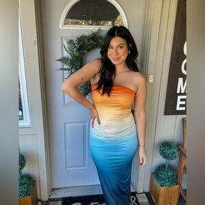 Ombré Bodycon Maxi Dress